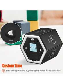 Hexagon Flip Timer Learning Timer Self-discipline Reminder Countdown Time Management Kitchen Timer - White - View 6