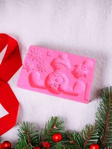 1入組雪人、雪花和企鵝造型巧克力模具,適用於布丁、肥皂、果凍、蛋糕、杯子蛋糕裝飾、聖誕節派對裝飾和軟糖製作