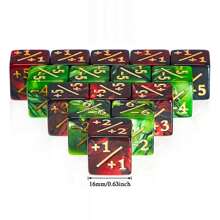 Double Color Operation Dice With Plus And Minus Signs, Gaming Accessory For Board Game, Educational Game, Math Toy - Green - View 1
