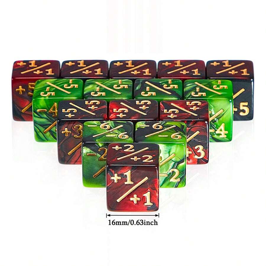 Double Color Operation Dice With Plus And Minus Signs, Gaming Accessory For Board Game, Educational Game, Math Toy - Green - View 1