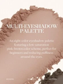 JOOCYEE 多色眼影盤 17 Pink Dune 8 色煙燻眼霧面閃光高色素柔和光滑眼影 - 17粉沙丘 - 查看 8