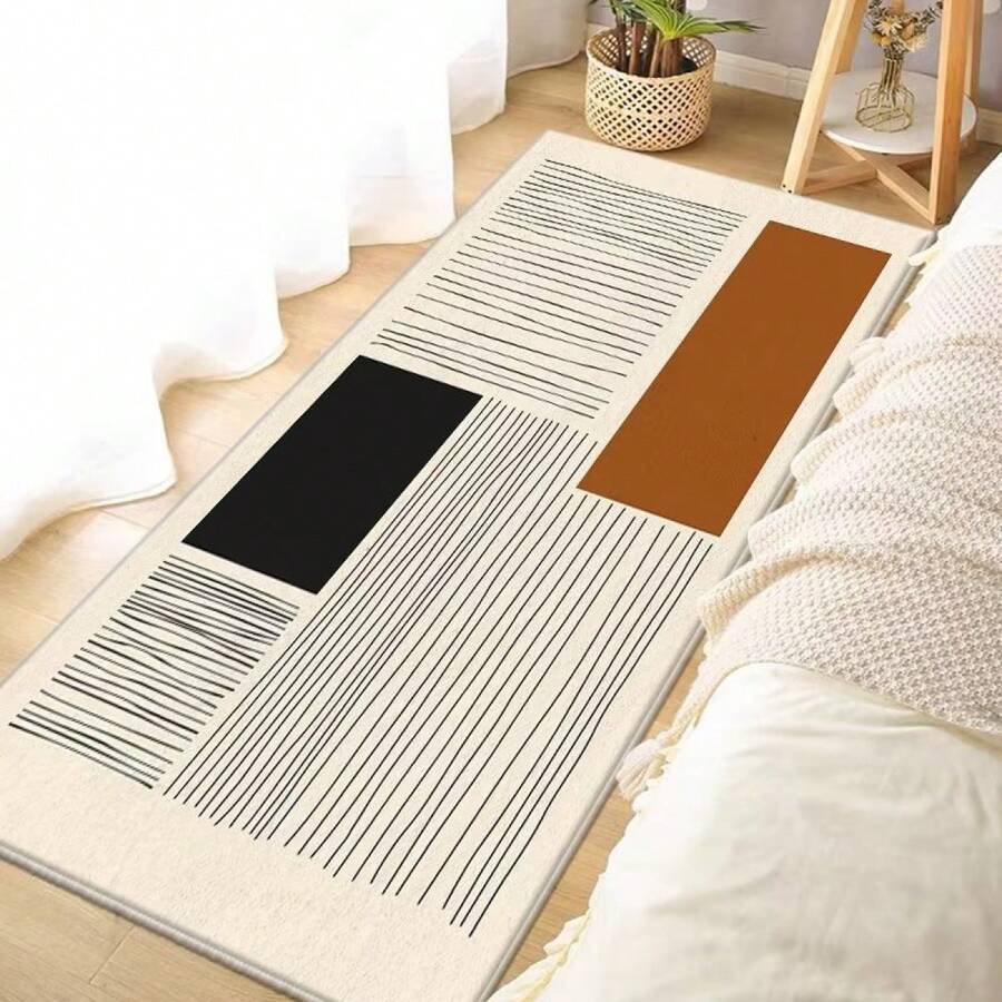 Passadeira Tapete Sintética Veludo Cristal Antiderrapante 50*150cm Para Sala Cozinha Corredor Beira de Cama - Cinza - Visão 1
