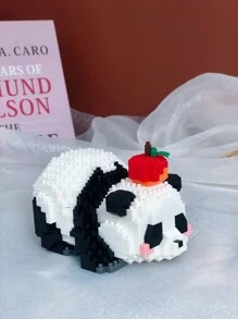 597 件创意卡通纳米积木熊猫积木套装，适合青少年和成人，非常适合智力开发、DIY、//圣诞礼物房间装饰、积木套装、建筑玩具、DIY 积木 - 黑與白 - 查看 4