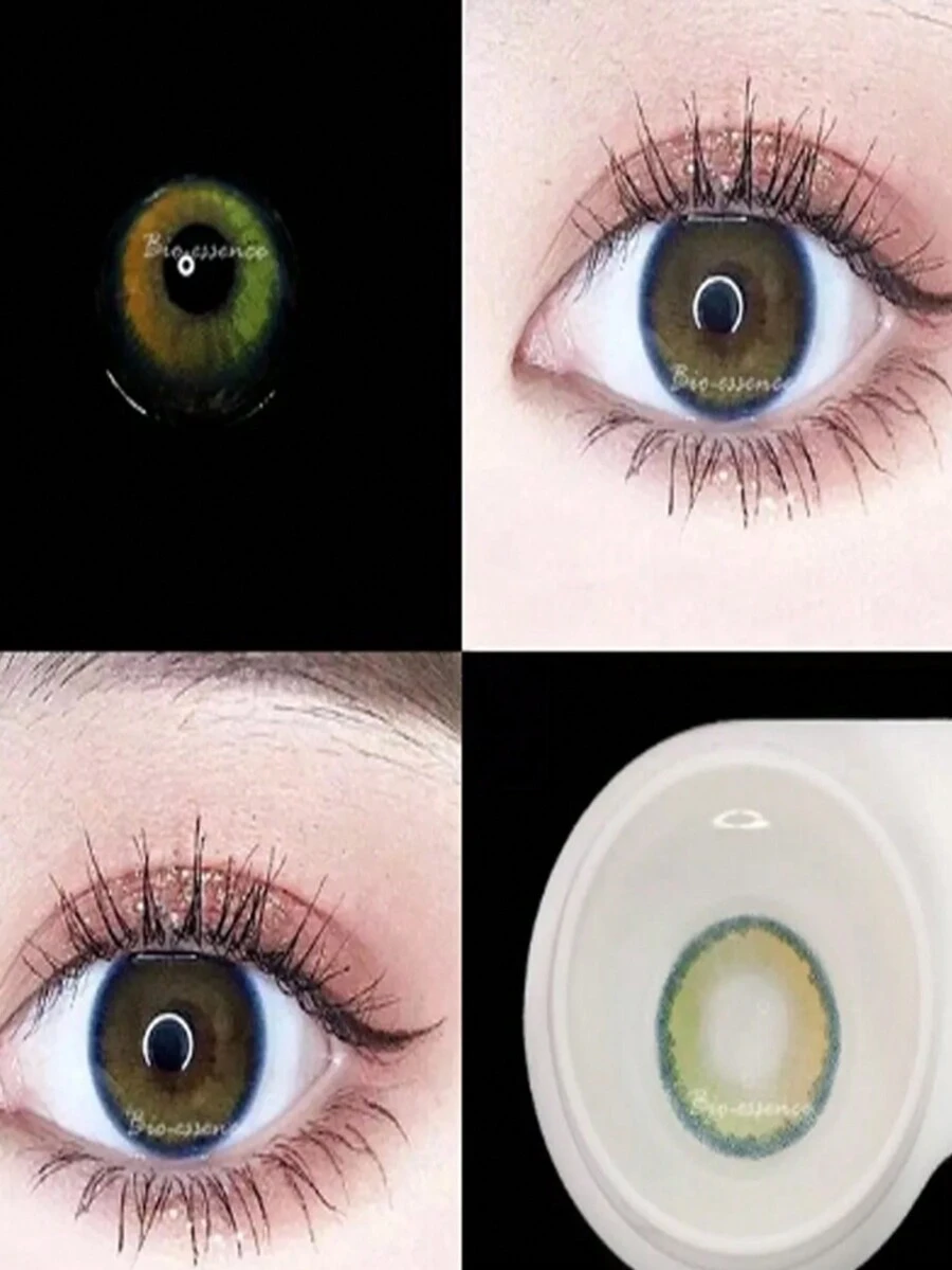 Pupilentes lentes de contacto Little Heart Orange Con Estuche Duración Anual - Verde - Ver 1