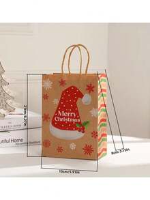 一套聖誕麋鹿、聖誕帽、聖誕樹、聖誕雪橇、印花禮品手提袋