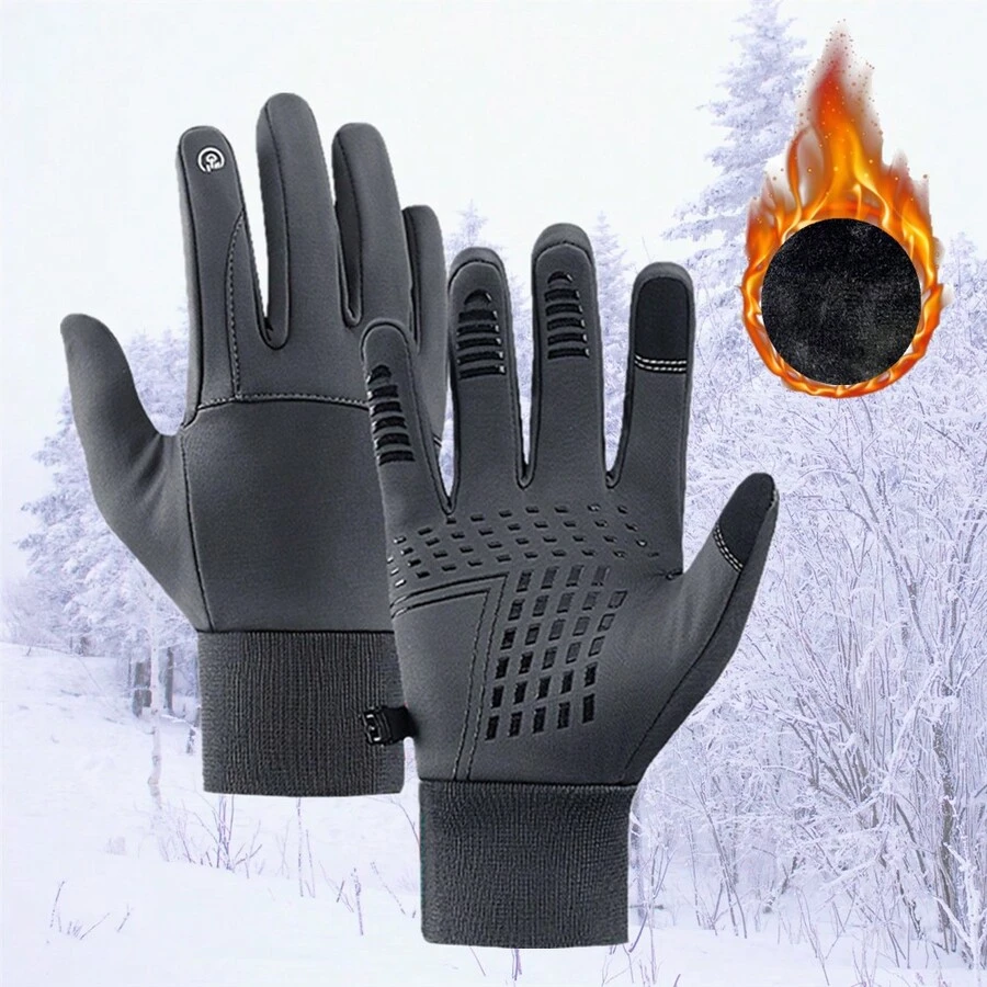 1 双男女款冬季保暖内衬、防水、防滑、触摸屏户外运动手套