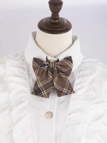 1pc Handmade Gingham Herringbone Women's Collar Pin For Jacket - Multicolor - View 1