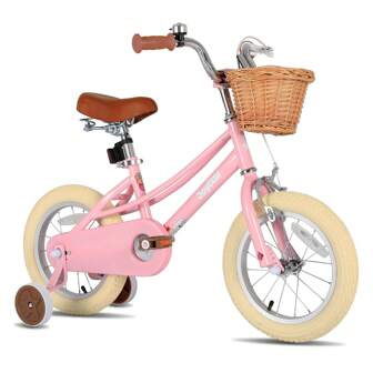 JOYSTAR Girls Bike For 2-13 Years Old Toddlers And Kids, 12" 14" 16" 18" Kids Bike With Training Wheels & Basket, 18/20 Inch Kid's Bicycle With Kickstand, Retro Style Bikes