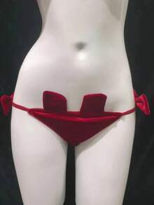 1 Miếng Quý cô Đỏ  Nút bướm Nội y sexy , Với Đã chia ra Đáy , Và say đắm - Đỏ - Xem 3