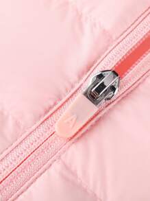 Annil Tween Girl Standing Collar Down Warm Vest Blue - Pink - View 6