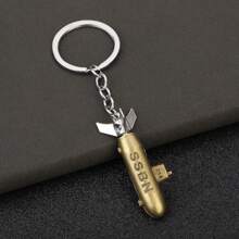 1pc Vintage Creative 3d Submarine Model Keychain Hanging Pendant For Men's Backpack Key Jewelry Ornament - Bronze - View 1