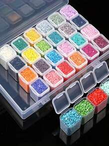 28 Grids 5D DIY Diamond Painting Drill Box Transparently Jewelry Modern Box Rhinestone Embroidery Crystal Bead Organizer Storage Case Container - Clear - View 3
