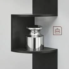 VASAGLE Corner Shelf Wall Mount, 5-Tier Floating Wall Shelf, Corner Bookshelf, Plant Wall Shelf For Bedroom, Living Room, Bathroom, Home Office, 7.9"D X 7.9"W X 49.6"H, Black, White, Brown, Light Grey - 黑色 - 查看 5