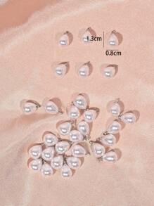 30 件轻奢简约人造珍珠水滴形 DIY 珠宝吊坠和珠子，适用于手链、项链、耳环制作