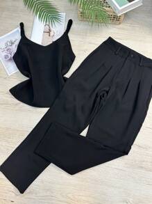 Women Two-piece Outfits - màu đen - Xem 1