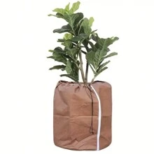 1包裝,盆栽植物防冬保護,透氣防寒,防霜防寒,花園植物防護,棕櫚樹、陽台植物防護袋 - 棕色 - 查看 1