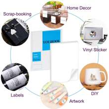 A4 Sticker Paper for Printing Printable Vinyl Sticker Paper Matte Self-adhesive Sticker Waterproof 30 Sheets for Inkjet Printer - White - View 5
