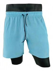 Men Shorts - 淺藍色 - 查看 2