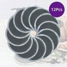 12Pack Reusable Makeup Remover Pads  Reusable Charcoal Bamboo Pads For All Skin Types 8cm 2 Layers - Dark Grey - View 1