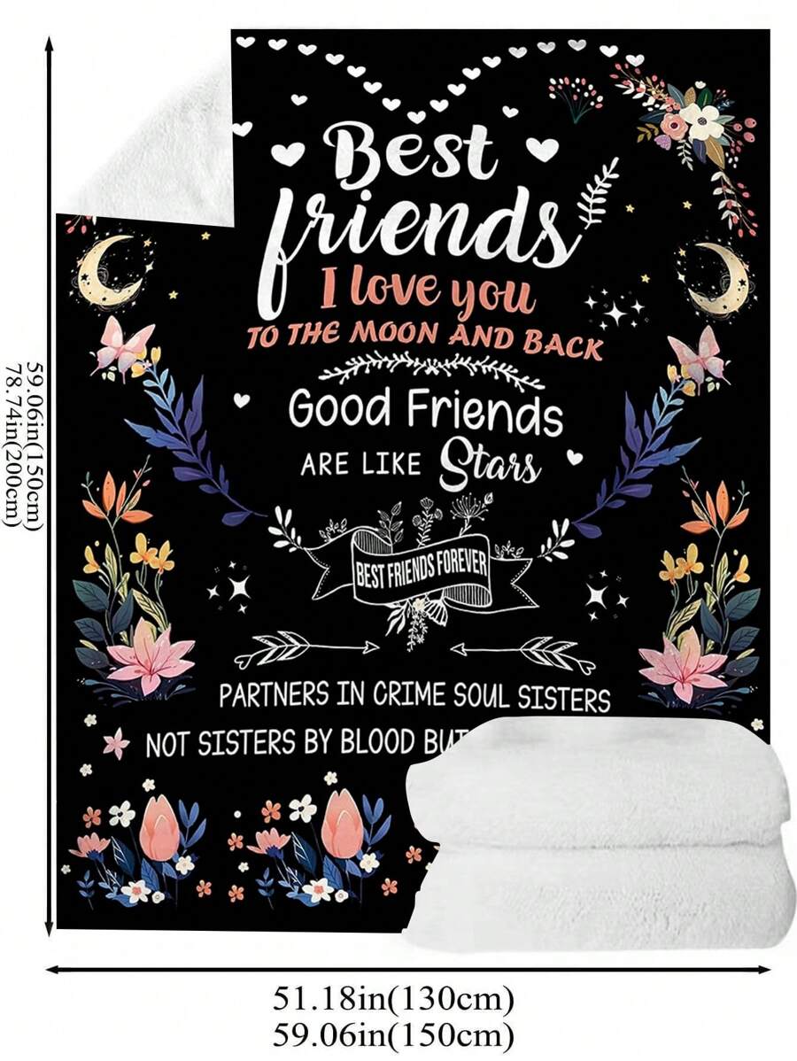 1件女性毯子,最好的朋友禮物 - 最好的朋友,好朋友禮物,友情禮物毯子 - 彩色 - 查看 1