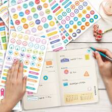 16張創意美學計劃貼紙套裝,適用於月、週計劃、記事、日程表、日記 - 彩色 - 查看 3