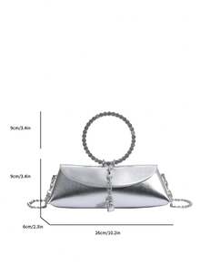 女士獨特設計新潮流鍊帶手提斜跨包獨特手拿包派對包