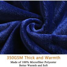 羊毛毯 超柔软法兰绒毯 轻质毛绒毯 适用于沙发或床 四季羊毛毯 适用于沙发或床 尺寸，柔软毛绒，奢华法兰绒膝毯，超舒适 - 寶藍色 - 查看 6