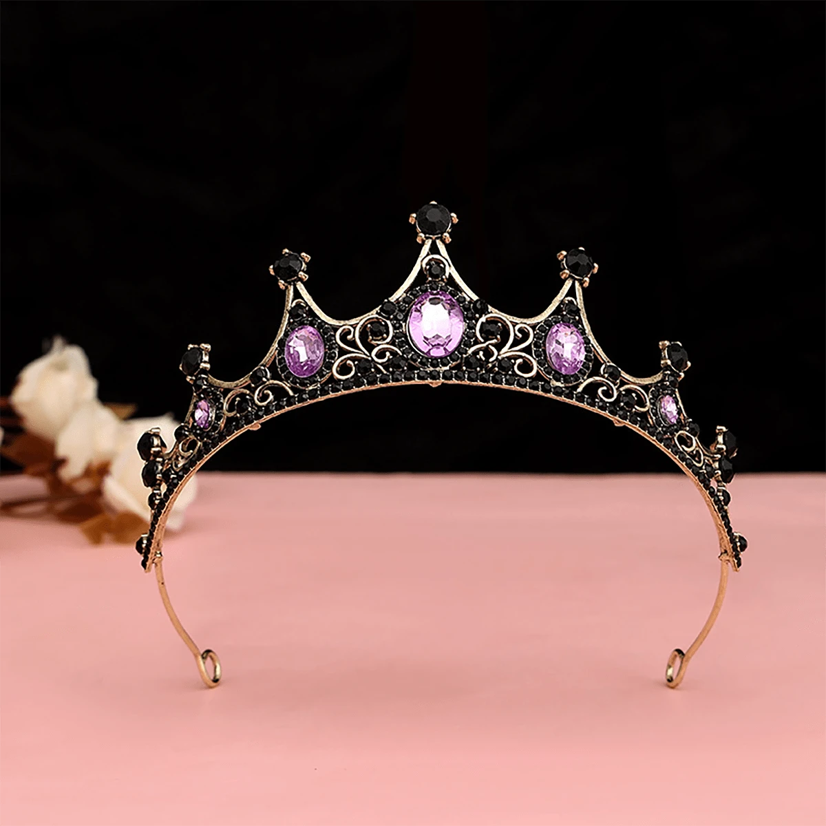 1個女孩皇冠發飾,適用於生日、婚禮、派對、攝影和舞蹈表演