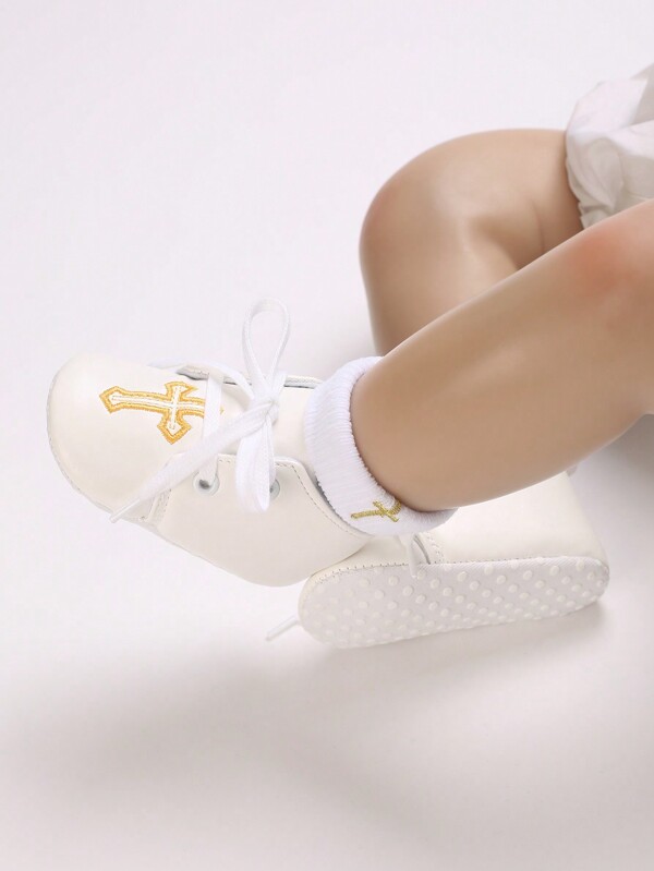 Chaussures de sport en PU pour bébés garçons, chaussures à semelle souple à lacets pour bébés marcheurs