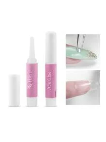 Pegamento De Uñas, Pegamento Profesional Duradero Para Consejos De Uñas De Acrílico, Súper Adhesión Para Uñas De Acrílico Y Papel De Prensa, Pegamento De Uñas Adhesivo Para Consejos De Uñas Falsas 0.07 Onzas / Piezas (6 Piezas) - transparente - Ver 3