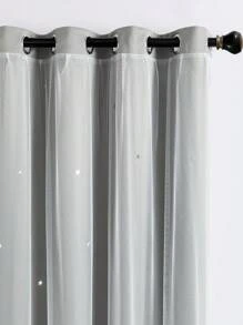 兒童房夢幻遮光星空窗簾,雙層窗簾,女孩臥室防眩光窗簾,女兒臥室公主窗簾