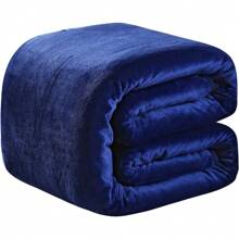 羊毛毯 超柔软法兰绒毯 轻质毛绒毯 适用于沙发或床 四季羊毛毯 适用于沙发或床 尺寸，柔软毛绒，奢华法兰绒膝毯，超舒适 - 寶藍色 - 查看 2