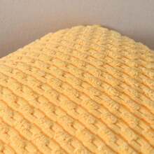 1pc/2pcs Yellow Bohemian Striped Throw Pillow Cover (Pillow Insert Not Included), Soft Plush Corduroy Solid Color Decorative Square Pillow Cover, Suitable For Holiday, Sofa, Bedroom, Bed, All Seasons Use. - Yellow - View 6
