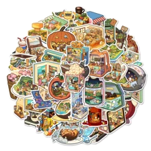 1 包情感产品涂鸦跨境卡通贴纸不同食物 DIY 儿童跟随行李箱贴纸、学校用品、返校 - 彩色 - 查看 5