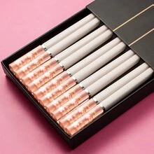 Baltens Japanese Style Alloy Sakura Chopsticks Set For Family Dining - Pink - View 1