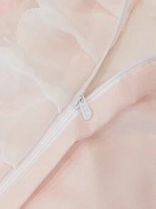 可愛的蕾絲修飾洗車絲床上用品套裝(1件被罩和2件枕套)