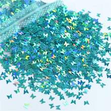 3g/袋小蝴蝶全息美甲闪光粉适用于 Ins 风格装饰、DIY 树脂粘土填充材料