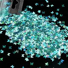 3g/袋小蝴蝶全息美甲闪光粉适用于 Ins 风格装饰、DIY 树脂粘土填充材料