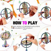 1 件陀螺儀玩具金屬反重力旋轉台陀螺儀飛行運動平衡物理玩俱生日多彩禮物 - 彩色 - 查看 3