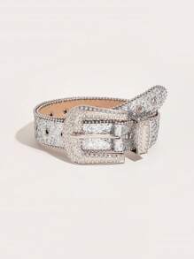 1 chiếc thắt lưng đính đá và kim sa bạc thời trang Y2k dành cho nam dự tiệc Halloween thường ngày, công sở, bạn trai chồng cha bố quà tặng cho nam giới, trang phục hàng ngày, thời trang, thanh thiếu niên, ngoài trời, kỳ nghỉ, thể thao, du lịch, đường phố, boho, cổ điển mùa thu, mùa thu, phụ kiện Halloween thu đông, thích hợp cho thanh thiếu niên, thanh niên, nam giới, thường ngày, ngoài trời, thể thao, kỳ nghỉ, quà tặng tốt nghiệp, sinh nhật, trang phục hàng ngày - Bạc - Xem 1