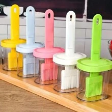 油刷附瓶小油壺廚房耐高溫烘焙神器塑膠一體烤油瓶刷//隨機