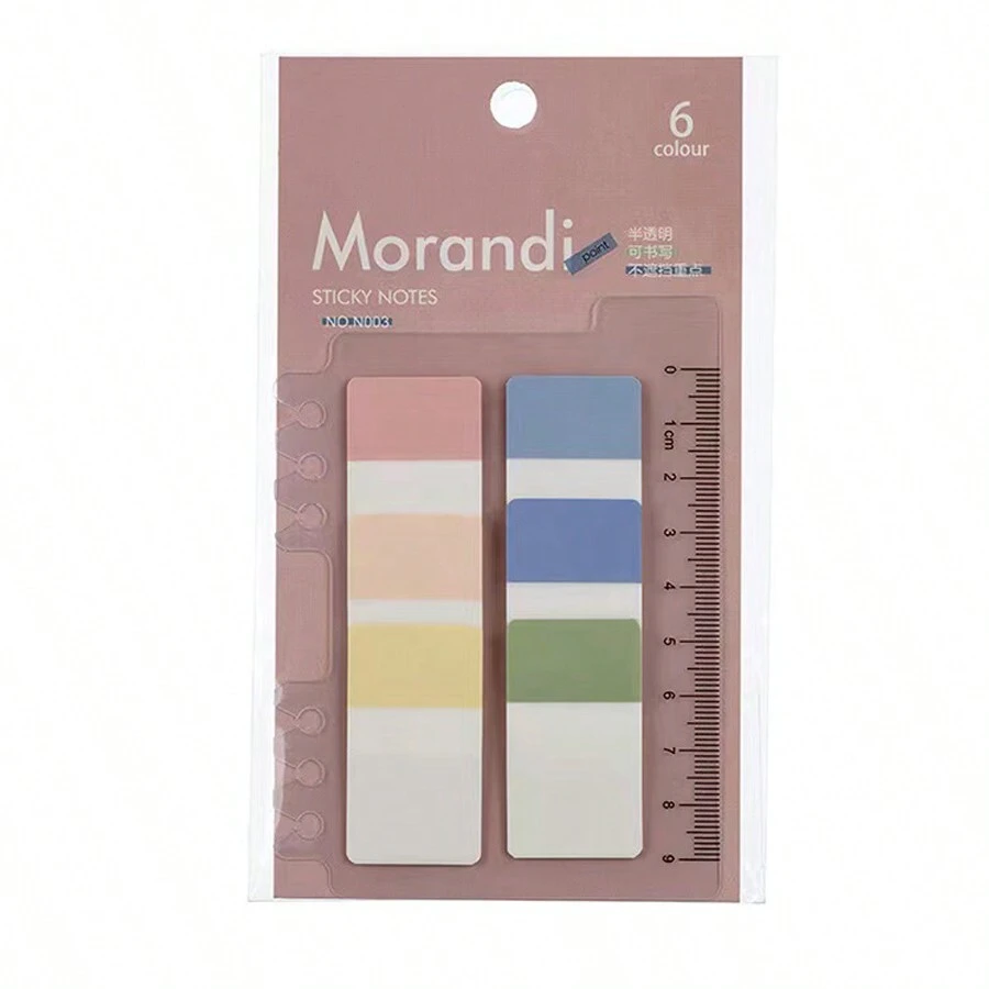 Morandi Color Index Sticky Notes, Fresh And Simple Classification Index Tabs, Plastic Loose Leaf, Writable Indicator Labels - Multicolor - View 1