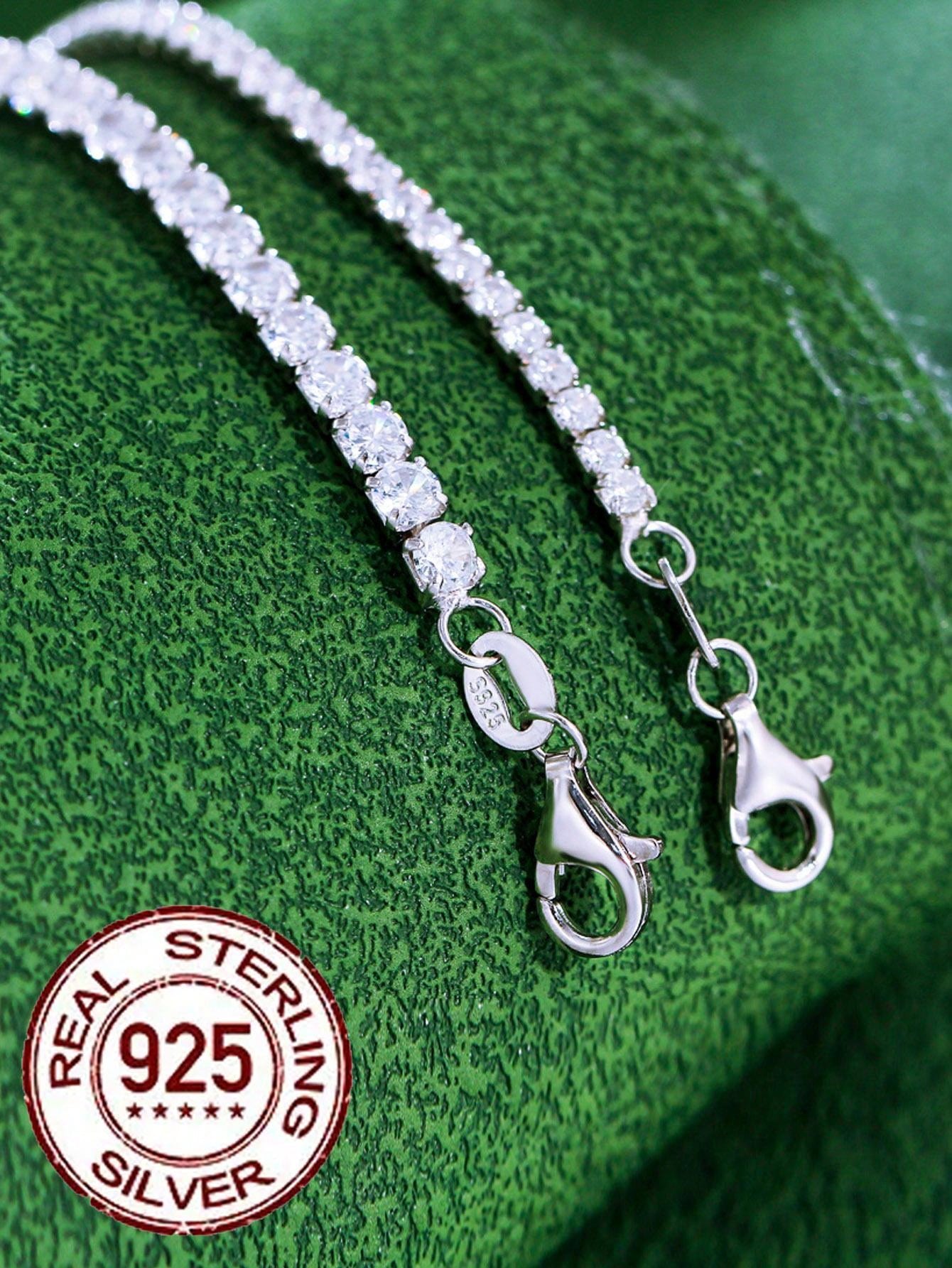 1pc Adjustable Classic Style Round Cubic Zirconia Pave Genuine 925