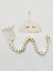 1pc Wooden Cloud Shaped Hair Accessories Storage Clip Organizer Hanger For Jewelry Hair Clips Makeup Organizer - Beige - View 6
