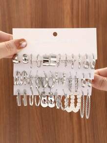 Bộ 36 chiếc khuyên tai khoen tròn hình chữ C đính ngọc trai giả dành cho nữ, thích hợp cho các buổi hẹn hò, kỳ nghỉ và làm quà tặng. - Vàng - Xem 14