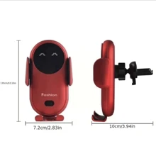 自動紅外線感應車用無線充電器車用空氣出風口手機快速充電架,車用配件,辦公室用品,學校用品,聖誕生日完美禮物 - 紅色 - 查看 2