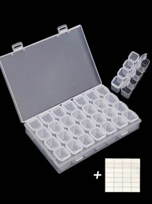 28 Grids 5D DIY Diamond Painting Drill Box Transparently Jewelry Modern Box Rhinestone Embroidery Crystal Bead Organizer Storage Case Container - Clear - View 1