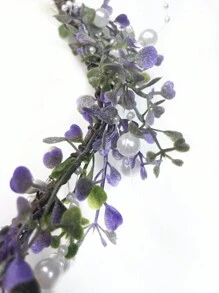 2入組公主皇冠精靈頭鏈精靈頭飾復古節日髮飾花圈水晶精靈頭飾 - 紫色 - 查看 4