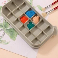 3合1多功能筆筒,內含水容器和調色板,適用於水彩、壓克力繪畫,灰色,筆桿顏色隨機 - 白色 - 查看 9