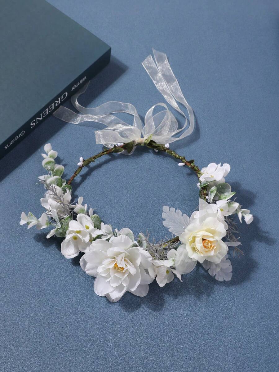 1個女性簡約多變的花冠頭帶,帶有模擬花朵 - 彩色 - 查看 1